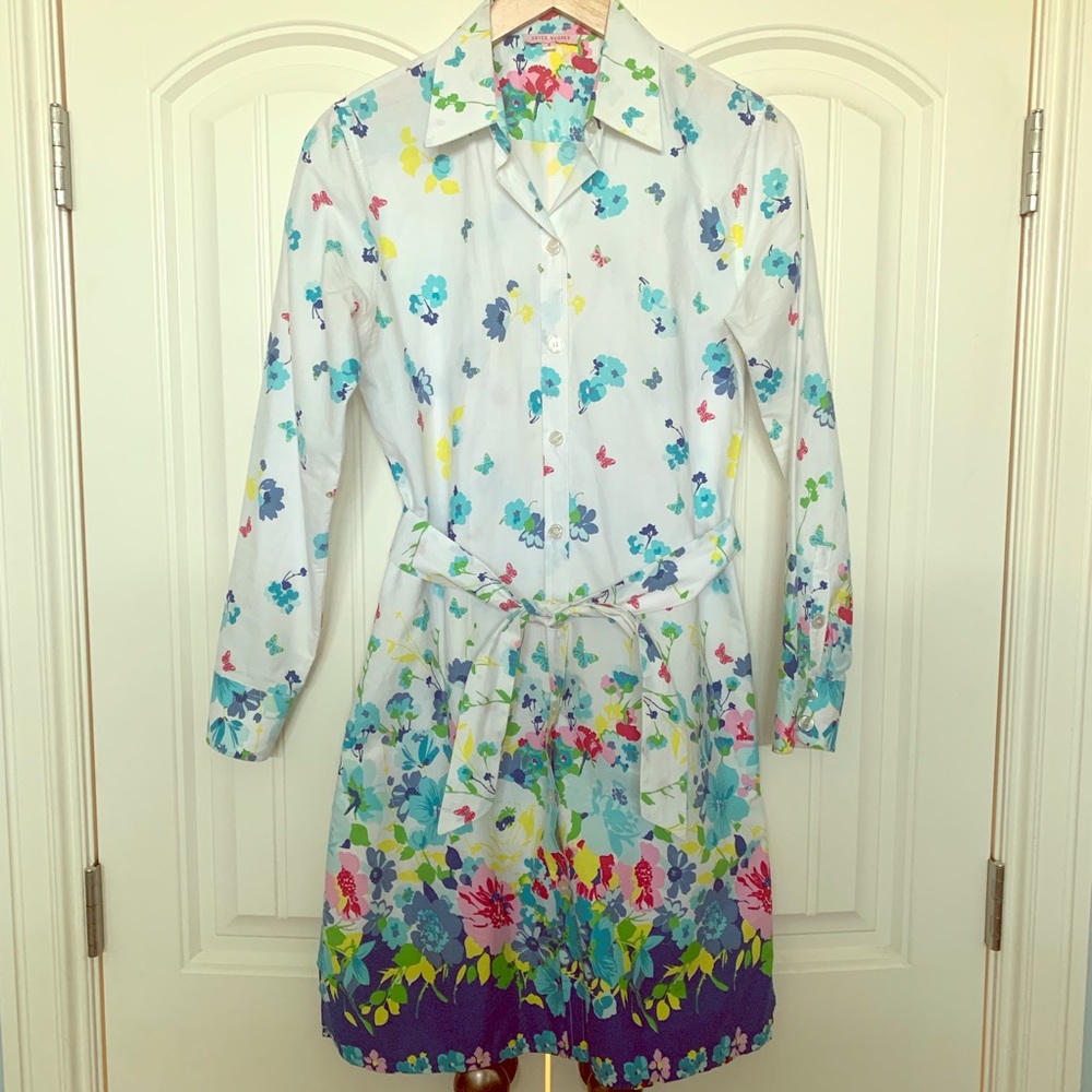 Kayce Hughes Belted Floral Shirtdress, Size 8